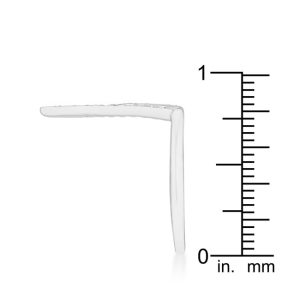 Michelle 0.2ct CZ Rhodium Delicate V-Shape Ring - Image 4