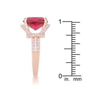 Charlene 6.2ct Ruby CZ Rose Gold Classic Statement Ring - Image 4