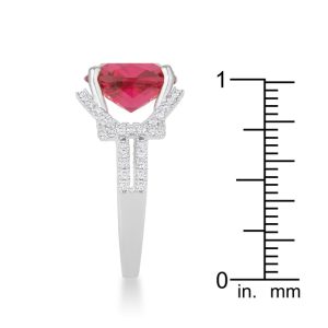 Charlene 6.2ct Ruby CZ Rhodium Classic Statement Ring - Image 4