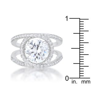 Marcie 3ct CZ Rhodium Contemporary Ring - Image 3