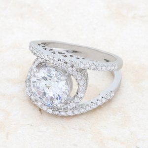 Marcie 3ct CZ Rhodium Contemporary Ring - Image 5