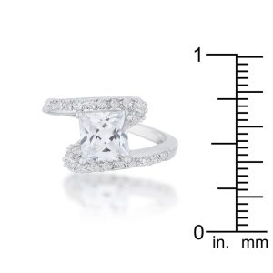 Caroline 2.3ct CZ Rhodium Statement Ring - Image 3