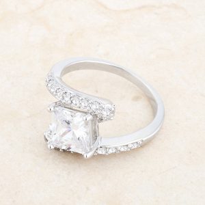 Caroline 2.3ct CZ Rhodium Statement Ring - Image 5