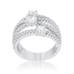 Beatrice 1.8ct CZ Rhodium Statement Ring - Image 2