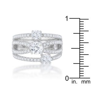 Beatrice 1.8ct CZ Rhodium Statement Ring - Image 3