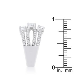 Beatrice 1.8ct CZ Rhodium Statement Ring - Image 4