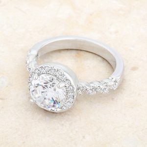 Jordana 2.2ct Clear CZ Rhodium Classic Ring - Image 5