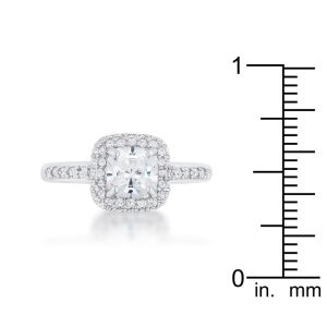 Serena 1.5ct Clear CZ Rhodium Art Deco Ring - Image 3