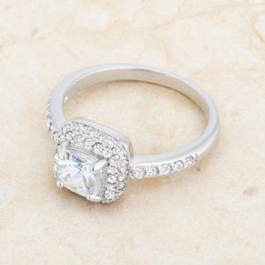 Serena 1.5ct Clear CZ Rhodium Art Deco Ring - Image 5