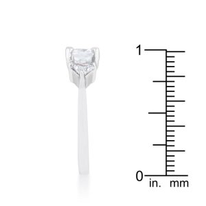 Shonda 1.8ct Clear CZ Rhodium Cushion Classic Statement Ring - Image 4