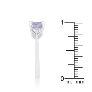 Shonda 1.8ct Lavender CZ Rhodium Cushion Classic Statement Ring - Image 4
