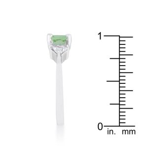 Shonda 1.8ct Peridot CZ Rhodium Cushion Classic Statement Ring - Image 4