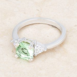 Shonda 1.8ct Peridot CZ Rhodium Cushion Classic Statement Ring - Image 5