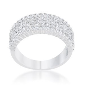 Gwen 1ct CZ Rhodium Wide Ring - Image 2