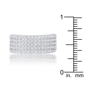 Gwen 1ct CZ Rhodium Wide Ring - Image 3