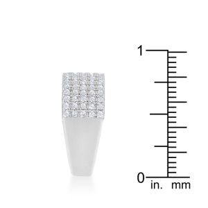Gwen 1ct CZ Rhodium Wide Ring - Image 4