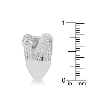 Peyton 0.36ct CZ Rhodium Wide Cable Statement Ring - Image 4
