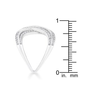 Christa 0.4ct CZ Rhodium Pave X Ring - Image 4