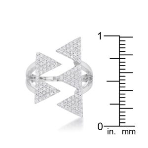 Nori 0.63ct CZ Rhodium Geometric Contemporary Ring - Image 3