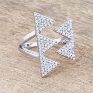 Nori 0.63ct CZ Rhodium Geometric Contemporary Ring - Image 5