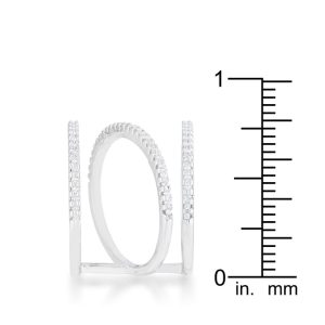 Shauna 0.4ct CZ Rhodium Wide Contemporary Ring - Image 4