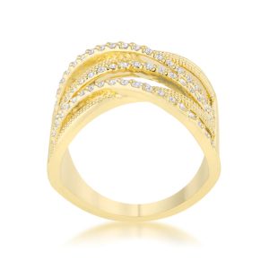 Greta 0.57ct CZ 14k Gold Wide Cocktail Cable Ring - Image 2