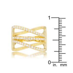 Greta 0.57ct CZ 14k Gold Wide Cocktail Cable Ring - Image 3
