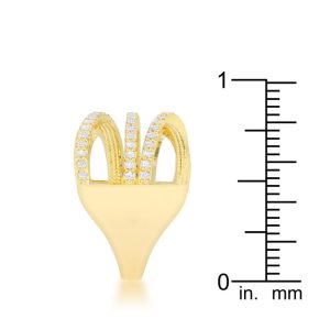 Greta 0.57ct CZ 14k Gold Wide Cocktail Cable Ring - Image 4