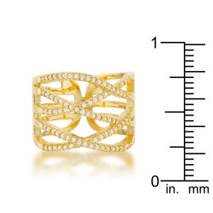 Mandy 0.6ct CZ 14k Gold Contemporary Wide Ring - Image 3