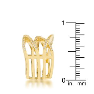 Mandy 0.6ct CZ 14k Gold Contemporary Wide Ring - Image 4