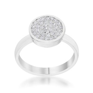 Krystal 0.2ct CZ Rhodium Pave Circle Ring - Image 2