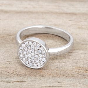 Krystal 0.2ct CZ Rhodium Pave Circle Ring - Image 5