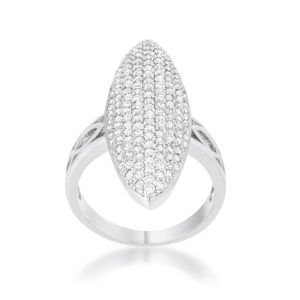 Bella 2.3ct CZ Rhodium Contemporary Cocktail Ring - Image 2