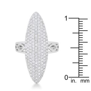 Bella 2.3ct CZ Rhodium Contemporary Cocktail Ring - Image 3
