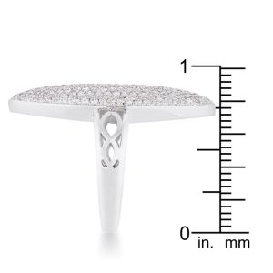 Bella 2.3ct CZ Rhodium Contemporary Cocktail Ring - Image 4