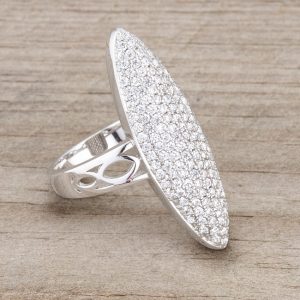 Bella 2.3ct CZ Rhodium Contemporary Cocktail Ring - Image 5