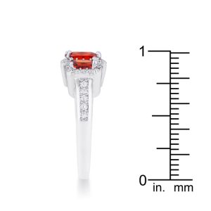 Rita 2.3ct Garnet CZ Rhodium Classic Trio Ring - Image 4
