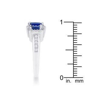 Rita 2.3ct Sapphire CZ Rhodium Classic Trio Ring - Image 4