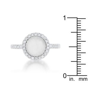 Patricia 0.3ct CZ White Cat's Eye Rhodium Classic Ring - Image 3