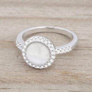 Patricia 0.3ct CZ White Cat's Eye Rhodium Classic Ring - Image 5