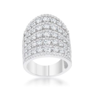 Charlyn 2.5ct Rhodium CZ Statement Cocktail Ring - Image 2