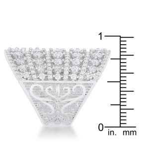 Charlyn 2.5ct Rhodium CZ Statement Cocktail Ring - Image 4