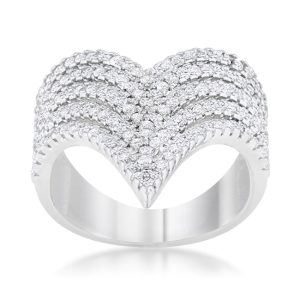 Vera 1.42ct CZ Rhodium Vintage Inspired Cocktail Ring - Image 2