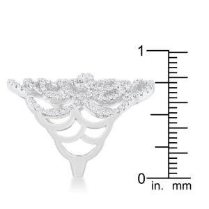 Rosa 1.25ct CZ Rhodium Filigree Cocktail Ring - Image 4
