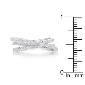 Laurie 0.2ct CZ Rhodium Contemporary Trio Band Ring - Image 3