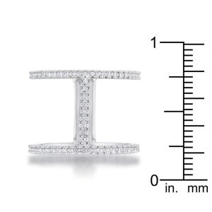 Christina 0.3ct CZ Rhodium Open Contemporary Wide Ring - Image 3
