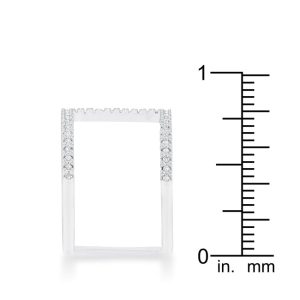 Christina 0.3ct CZ Rhodium Open Contemporary Wide Ring - Image 4