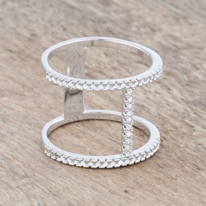 Christina 0.3ct CZ Rhodium Open Contemporary Wide Ring - Image 5
