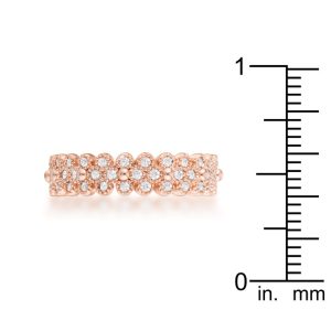 Clara 1ct CZ Rose Gold Textured Bezel Set Eternity Ring - Image 3