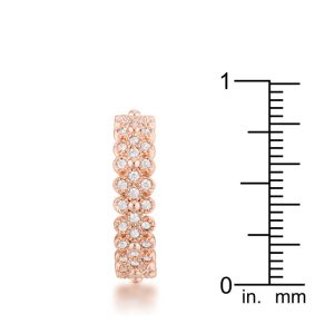 Clara 1ct CZ Rose Gold Textured Bezel Set Eternity Ring - Image 4